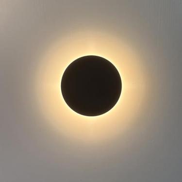Imagem de Depisuta Arandela de Parede LED, Lâmpada de Parede de Arandela LED Redonda de 5,9 Polegadas, Luzes de Montagem Em de 12W, Redonda Eclipse Decorativa para Escadas de (Círculo de luz quente)