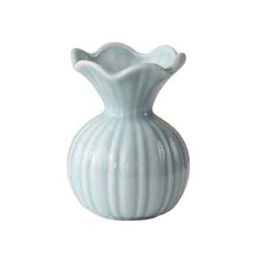 Imagem de Vaso de flores Arranjo de mesa redondo para decoração casa com capim-dos-pampas, ideal para casamentos e festas jantar