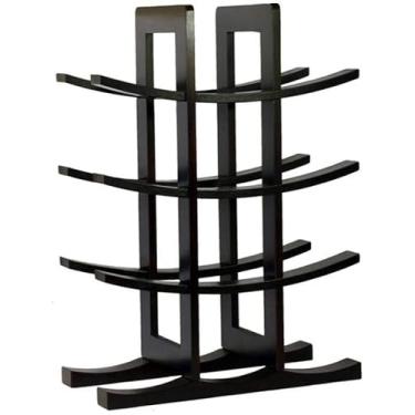 Imagem de HHHJQFAAT Rack de vinho, rack de vinho de madeira criativo, decoração de móveis, rack de vinho simples, rack de vinho de madeira maciça E/preto/S (preto pequeno)