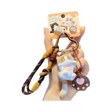 Imagem de Chaveiro De Gato De Desenho Animado Fofo, Pingente De Resina Para Meni