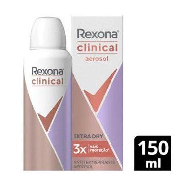Imagem de Desodorante Feminino Rexona Women Clinical Extra Dry, Aerosol, 150Ml