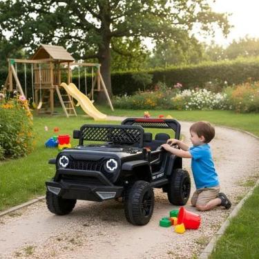 Imagem de Carro Jipe Elétrico Aventura Infantil 12v Som Luz Controle Remoto - Br