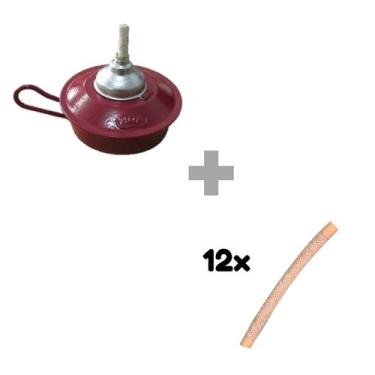 Imagem de Kit Candieiro Lamparina Com 12 Pavios 10cm - ROA - Linha Camping