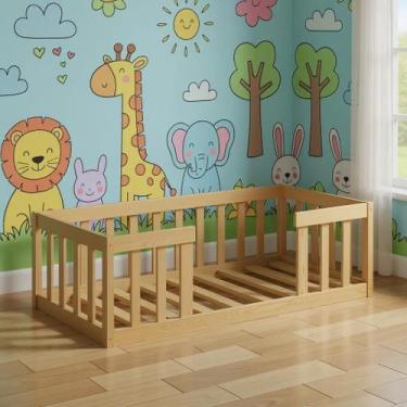 Imagem de Cama de Chão com Cercadinho Infantil Madeira Montessoriana - Repleta, 