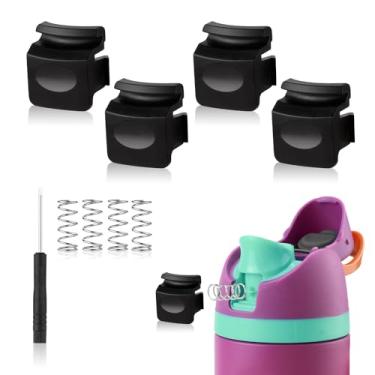 Imagem de 4 peças de botão de substituição compatível com Owala FreeSip 680 g 947 ml, tampa de garrafa de água livre de BPA boca interruptor de pressão tampa superior tampa de vedação peças de reposição para