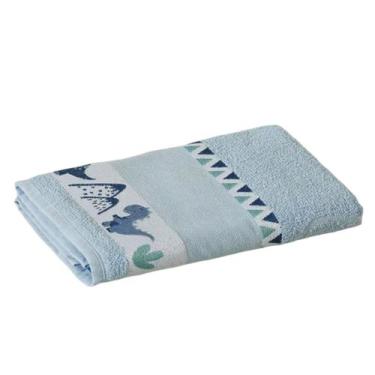 Imagem de Toalha de Banho KazzaVip Infantil 100% Algodão Jacquard Barra para Bor