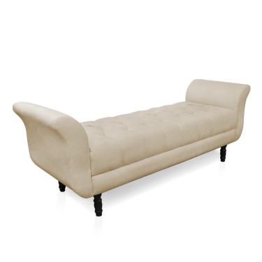 Imagem de Recamier Olinda Suede 160 cm Pés Torneados Tabaco - D'Rossi