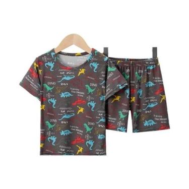 Imagem de Conjunto De Verão Infantil Blue Elephant De 2 Peças Com Camiseta De Ma