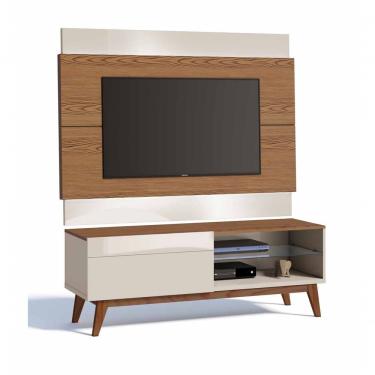 Imagem de Rack Com Painel Classic 1g 1.4 Freijó Com Off White - Imcal Móveis