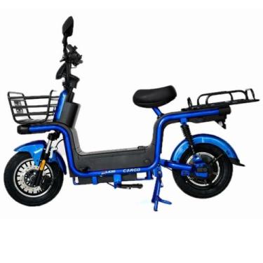 Imagem de Bicicleta Elétrica 1000W Bateria de Lítio Alarme Cargo Duos Azul