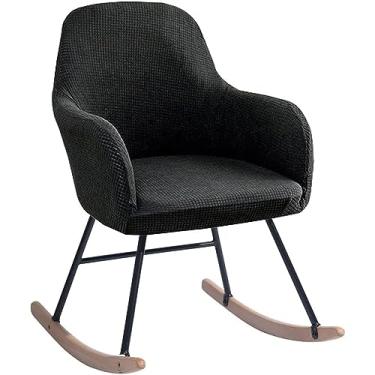 Imagem de Capas elásticas para cadeira de balanço com braços para cadeira de descanso com destaque nas costas altas - Proteja sua cadeira com capa protetora elegante para casa, quarto e sala de jantar