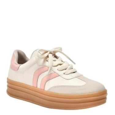 Imagem de Tênis Feminino Sola Alta Plataforma Casual Via Marte 156001 - Bege - 39-Feminino