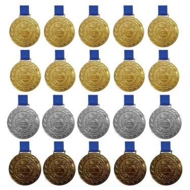 Imagem de Kit C/10 Medalhas Ouro+5Medalhas Prata+5Medalhas Bronze M50 - Crespar