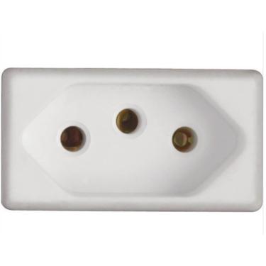 Imagem de Tomada 2p+t 20 Ampères 250 Volts Baixa Branco 57115038 Tramontina Tomada 2p+t 20a-250 Volts Baix