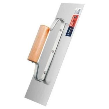 Imagem de Desempenadeira Lisa de Aço Temperado com Cabo de Madeira 12x25cm At148-2 Pincéis Atlas Desemp.ac