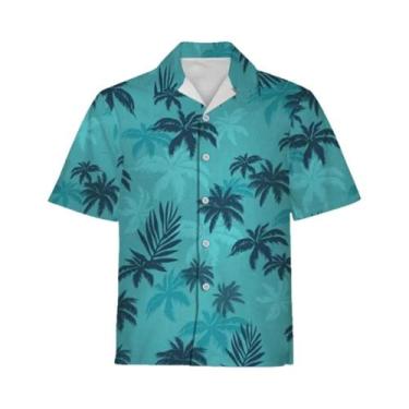 Imagem de Camisa Casual De Verão Masculina De Manga Curta Com Estampa De Flores 