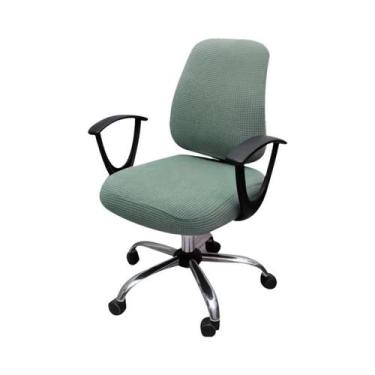 Imagem de Capa De Cadeira De Escritório Em Jacquard Elástico De Cor Sólida 2PCS/