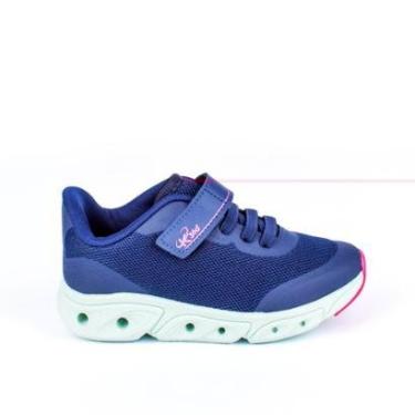 Imagem de Tênis Infantil K360 Menina Energy Impulso Azul Marinho e Pink Antiderrapante Antiodor Escolar Leve-Feminino