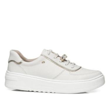 Imagem de Tênis Pegada Feminino em Couro Milk 213107-03-Feminino