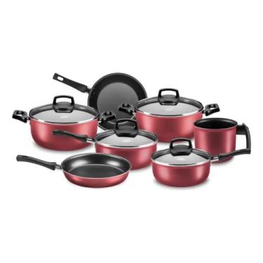 Imagem de Jogo de Panelas Safira Smart com Tampa de Vidro 7 Peças Antiaderente C