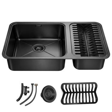 Imagem de Cuba de Cozinha Pia Gourmet 64x40 com Calha Úmida Completa Inox 304 Pr