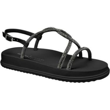 Imagem de Sandália Papete Flatform Strass Tendência Moda Y6246 Dakota Preto-Feminino