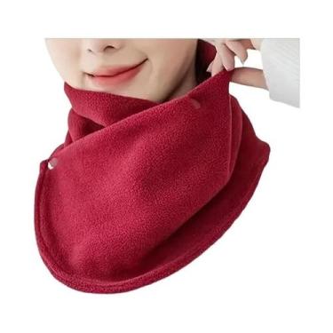 Imagem de Cachecol De Veludo Grosso Com Fecho De Pressão, Corta-Vento E Quente, 