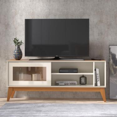 Imagem de Rack Para Tv Até 55 Polegadas Trend 1 Porta Vidro Deslizante Reflecta 136Cm