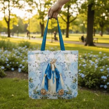 Imagem de Bolsa Sacola Tecido Ecobag Nossa Senhora Das Graças Flores - Loja Mãe 