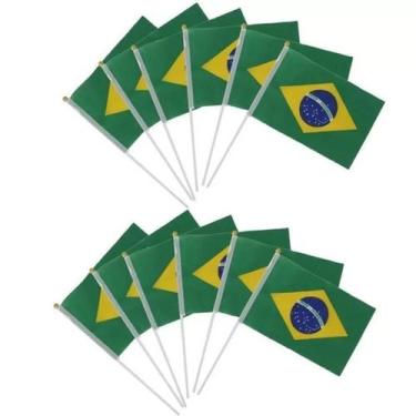 Imagem de Bandeira do Brasil de Mão Tecido 20X13CM - JJT