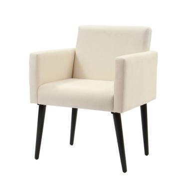 Imagem de Poltrona Luca Para Sala De Recepção Em Suede Bege Rud House