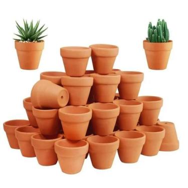 Imagem de Pequenos Vasos De Terracota Mini 50 Peças 1,3 Polegadas Com Furos De D