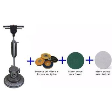 Imagem de Enceradeira Indl DC 350 Super Plus com suporte, escova disco verde e d