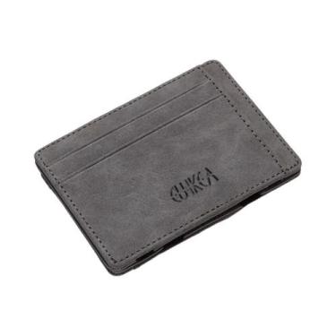 Imagem de Mini Carteira Masculina De Couro PU, Porta-cartões Fino Com Zíper, Bol