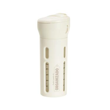 Imagem de Organizador de Cosméticos Organizado para Viagem com Dispenser e 4 Frascos 30 ml Off White Imaginarium