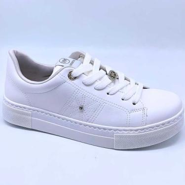 Imagem de Tênis Feminino Via Marte Ponto de Luz Sola Reta 138-005, Branco, 36