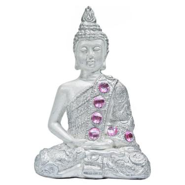 Imagem de Buda Hindu Tibetano Tailandês Chakras Estátua Enfeite Branco - M3 Deco
