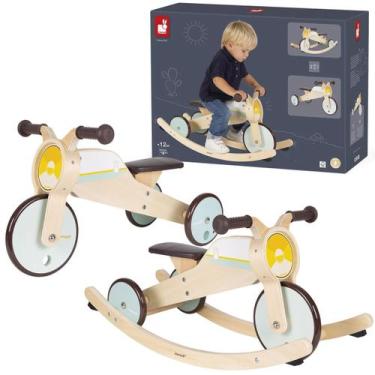 Imagem de Bicicleta Sem Pedal Janod Triciclo 2 Em 1 Madeira Brinquedo Infantil J