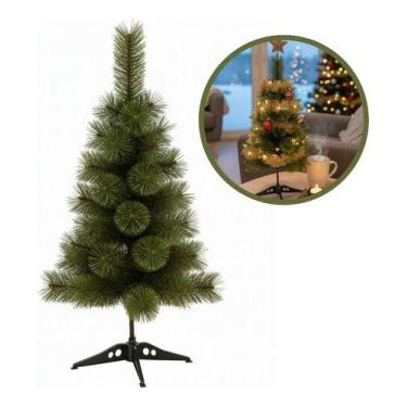Imagem de Mini Árvore Natal 60cm 25 Galhos Verde Decoração Mesa Verde