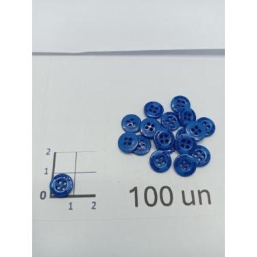 Imagem de Botões Azul Jeans 10mm 4 Furos Fosco 50Un 100Un 200Un Confecção Artesa