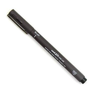 Imagem de Caneta Uni Pin Fine Line Brush - Uni-ball, CINZA ESCURO