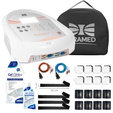 Imagem de Neurodyn II Ibramed 4 Canais TENS FES e Corrente Russa + Kit Premium Completo Profissional Bivolt