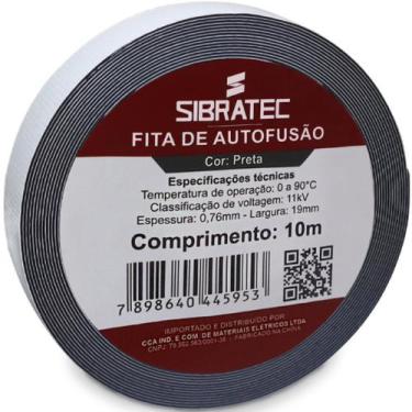 Imagem de Fita isolante Autofusão Preta de 19mm X 10 metros Sibratec