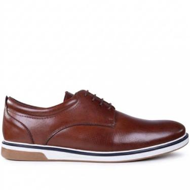 Imagem de Sapato Masculino Casual em Couro Zariff 0759, Marrom, 42