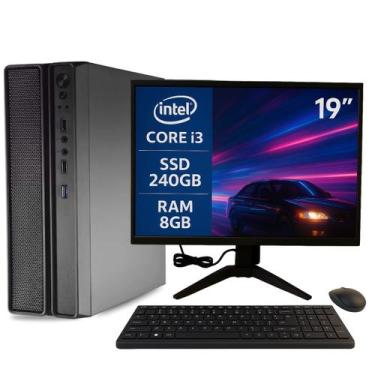 Imagem de Computador PC Slim Completo MultiPC I3 8GB SSD 240GB Windows 11 com Mo