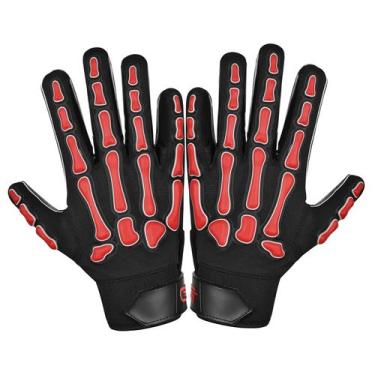 Imagem de Luvas de futebol americano juvenis para wide receiver com grip de sili