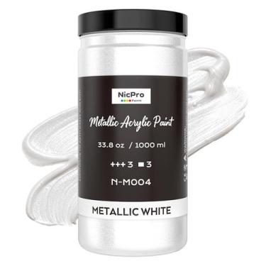 Imagem de Tinta Acrílica Nicpro Pérola Metálica Branco Pérola 1000 ml
