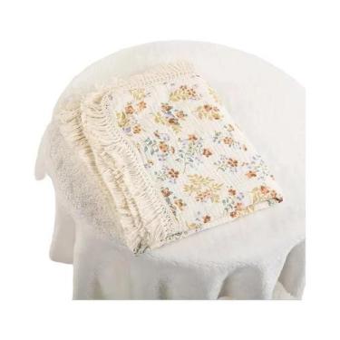 Imagem de Mantas De Algodão Respirável Muslin Duplo Com Franjas Para Bebês E Cri