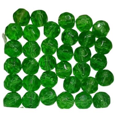 Imagem de Pacote com 50 contas sextavadas 8mm cristal verde claro - CASA FÉ