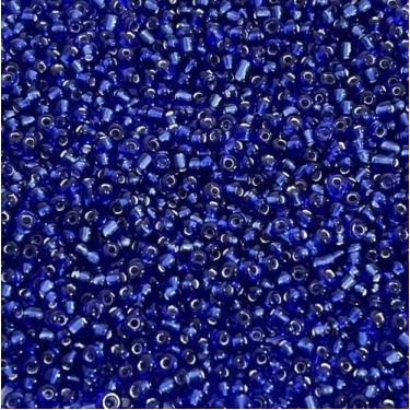 Imagem de Pacote com 50 gramas miçangão azul escuro cristal - CASA FÉ
